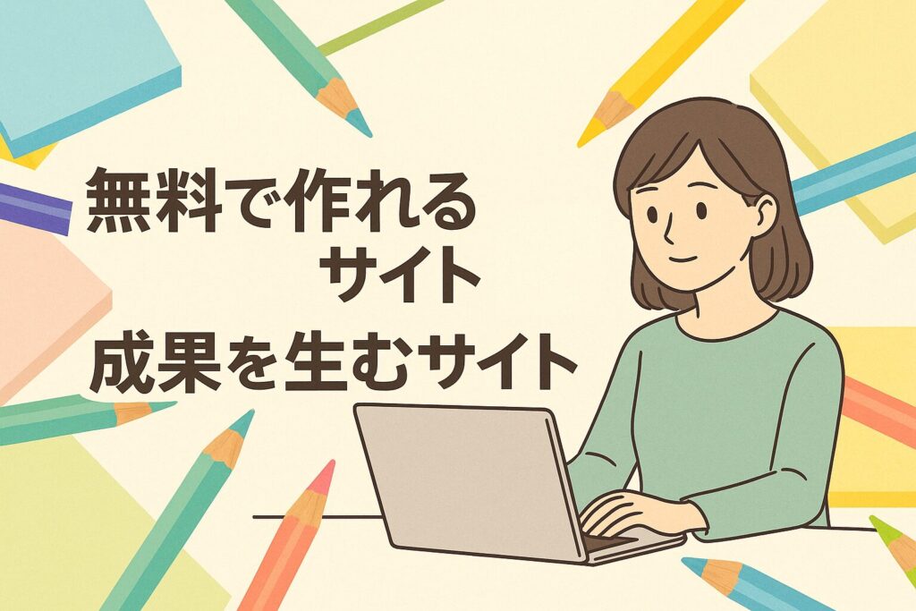 無料で作れるサイトと成果を生むサイトの比較イメージ